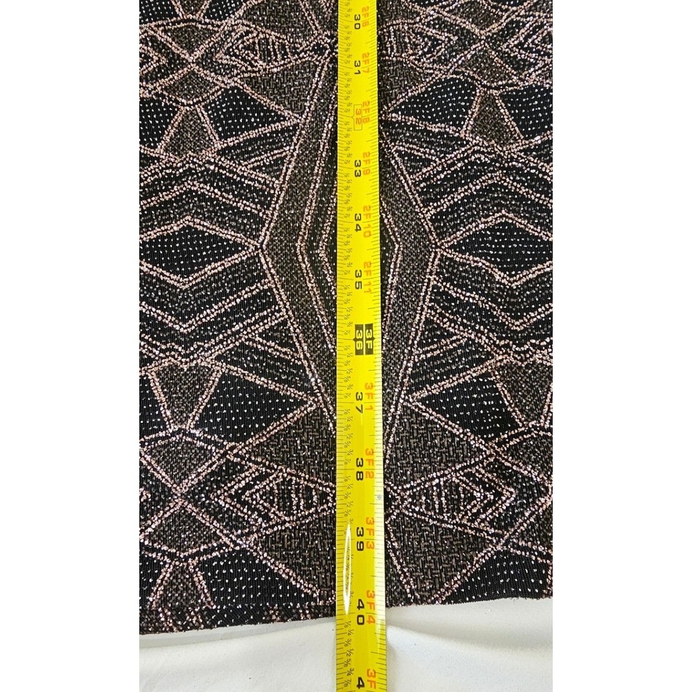 NWT Anne Klein Rose Gold Metallic Geometric Ruched Sheath Dress Size 14 - Picture 5 of 10